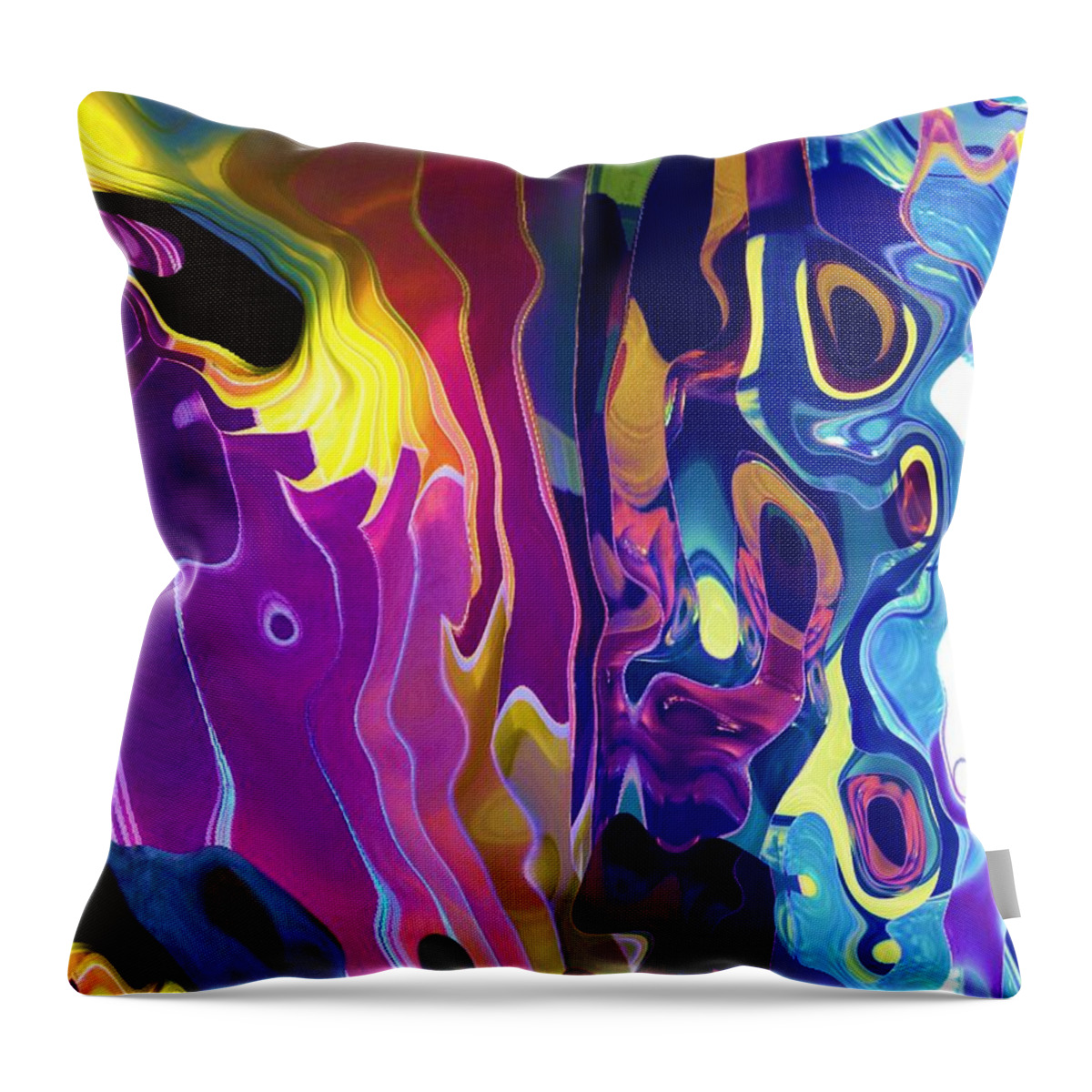 Abstract Throw Pillow featuring the digital art Colorinsky by Alika Kumar