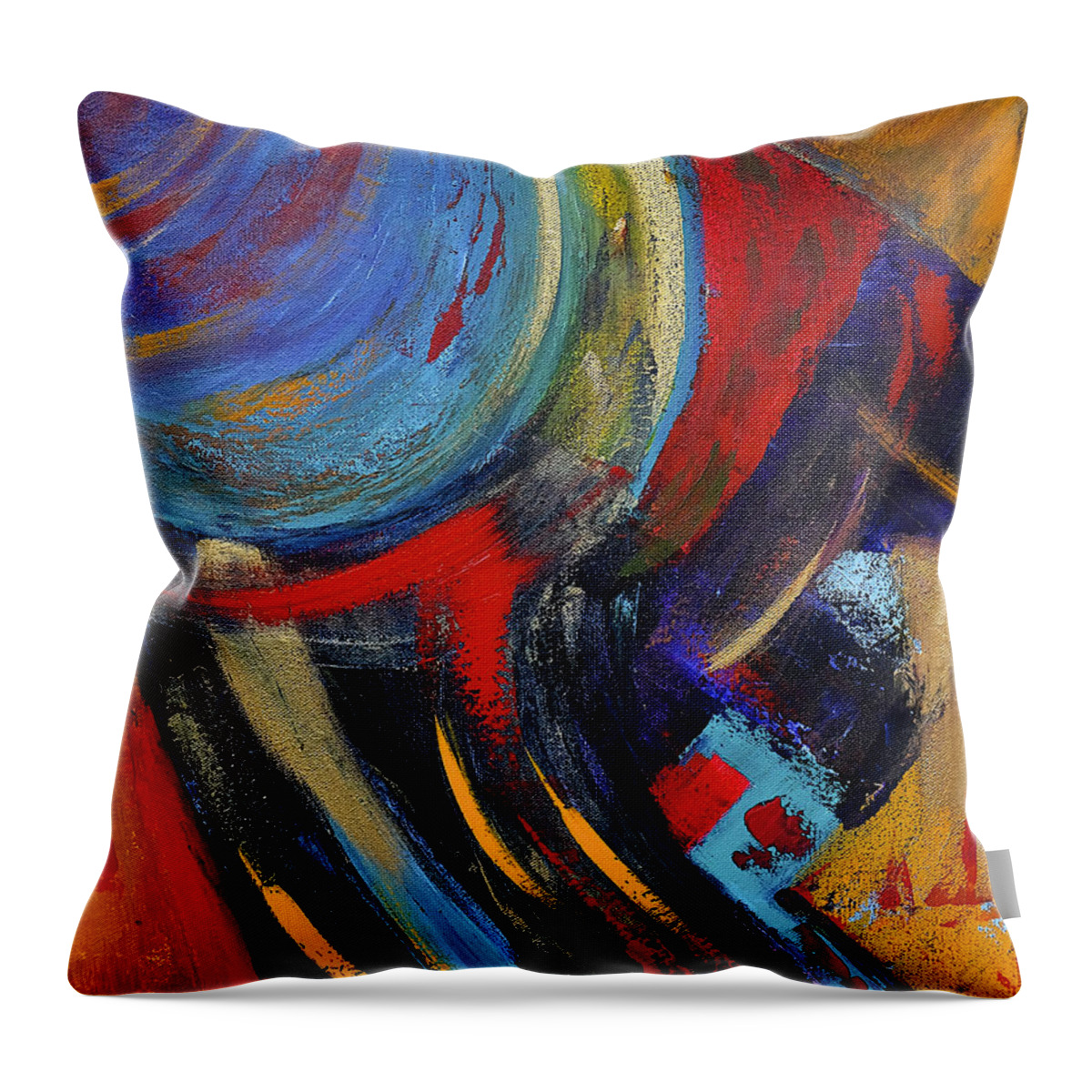 Abstract Throw Pillow featuring the painting Colors for Emerson by Dick Bourgault