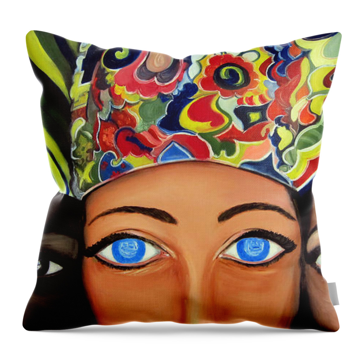People Throw Pillow featuring the painting Colors by Leonardo Ruggieri