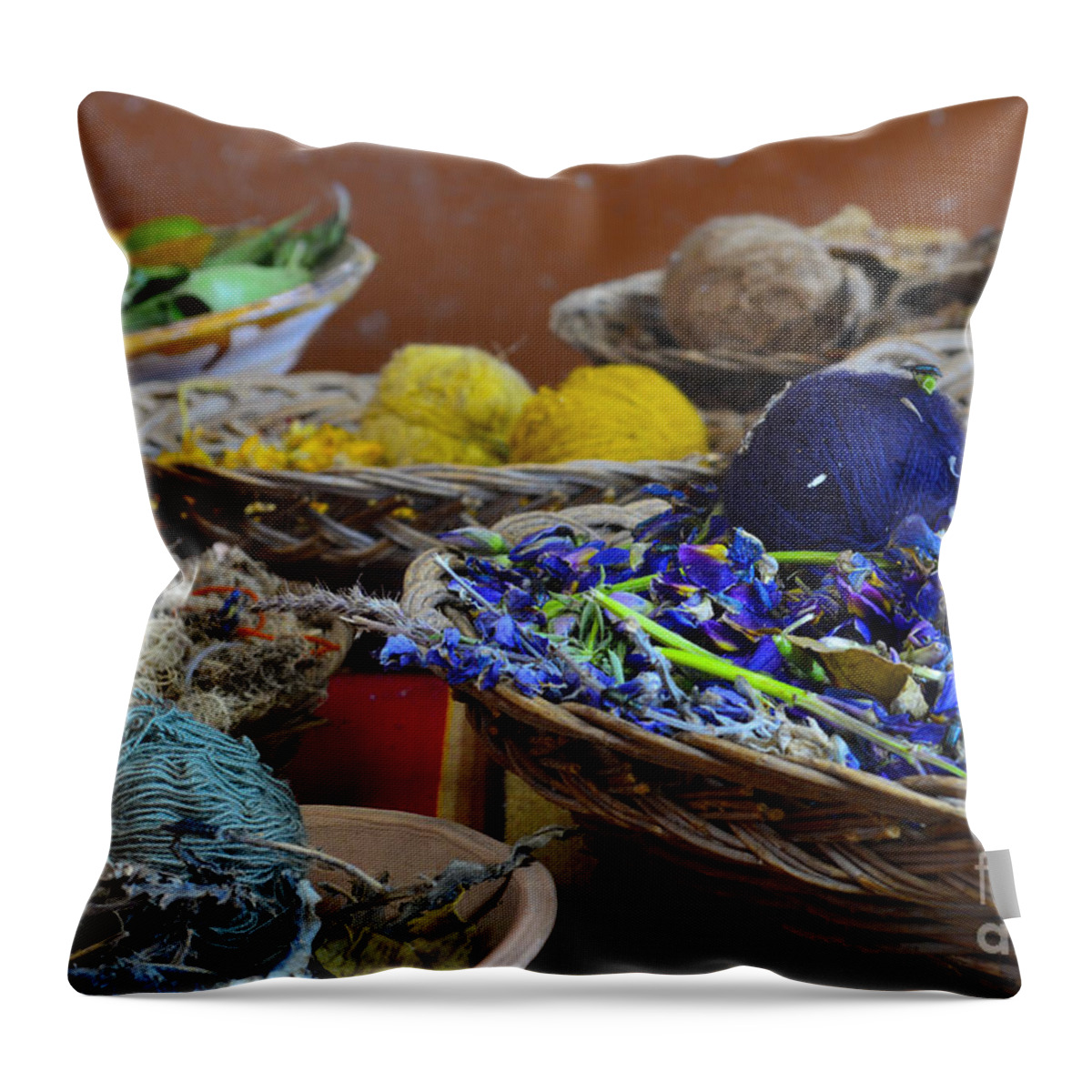 Peru Throw Pillow featuring the painting Colors of Life. Peru by Ksenia VanderHoff