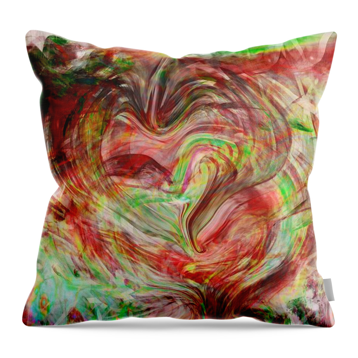 Abstract Art Throw Pillow featuring the digital art Colors of Love by Linda Sannuti