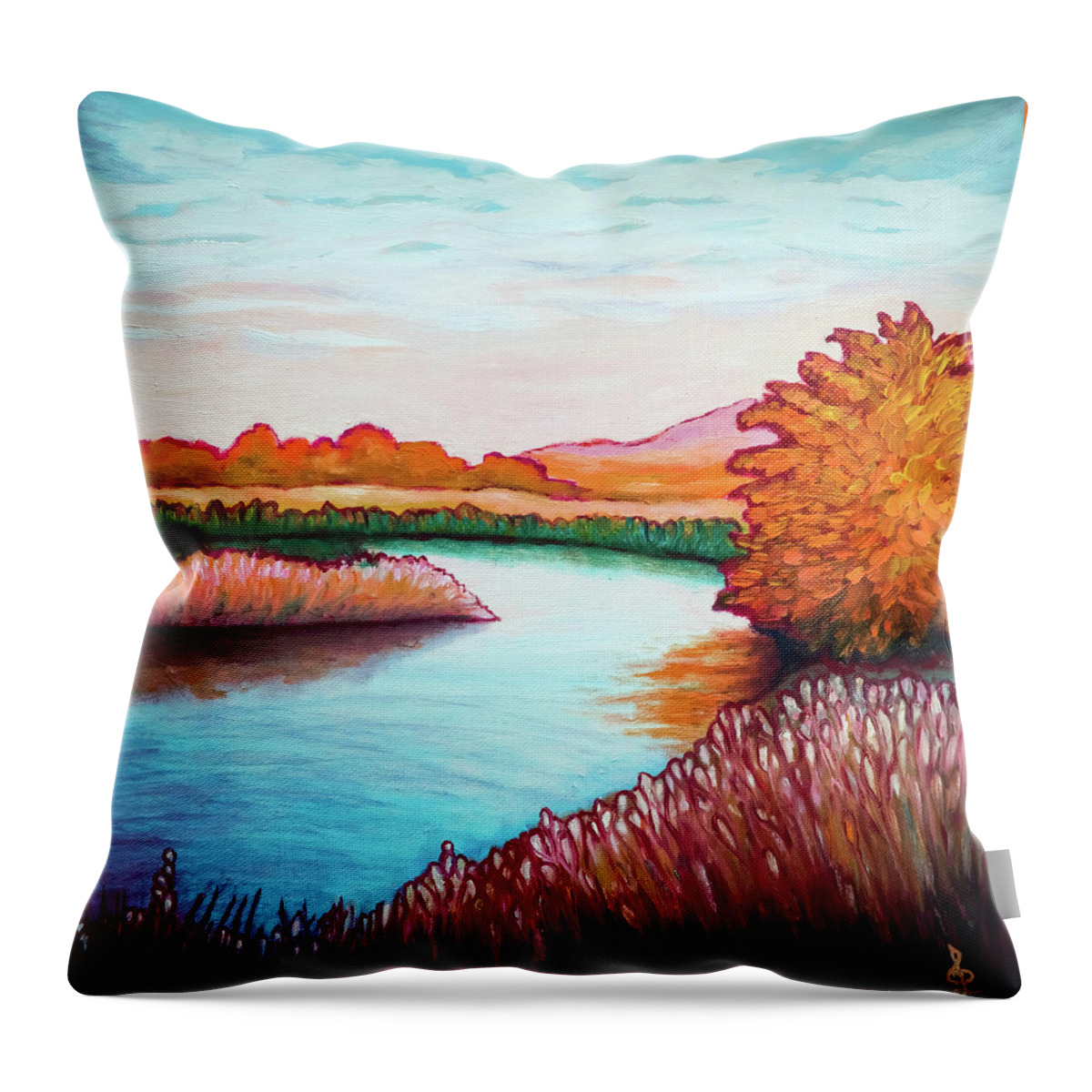 Impressionism Throw Pillow featuring the painting Colors of October by Lilia S