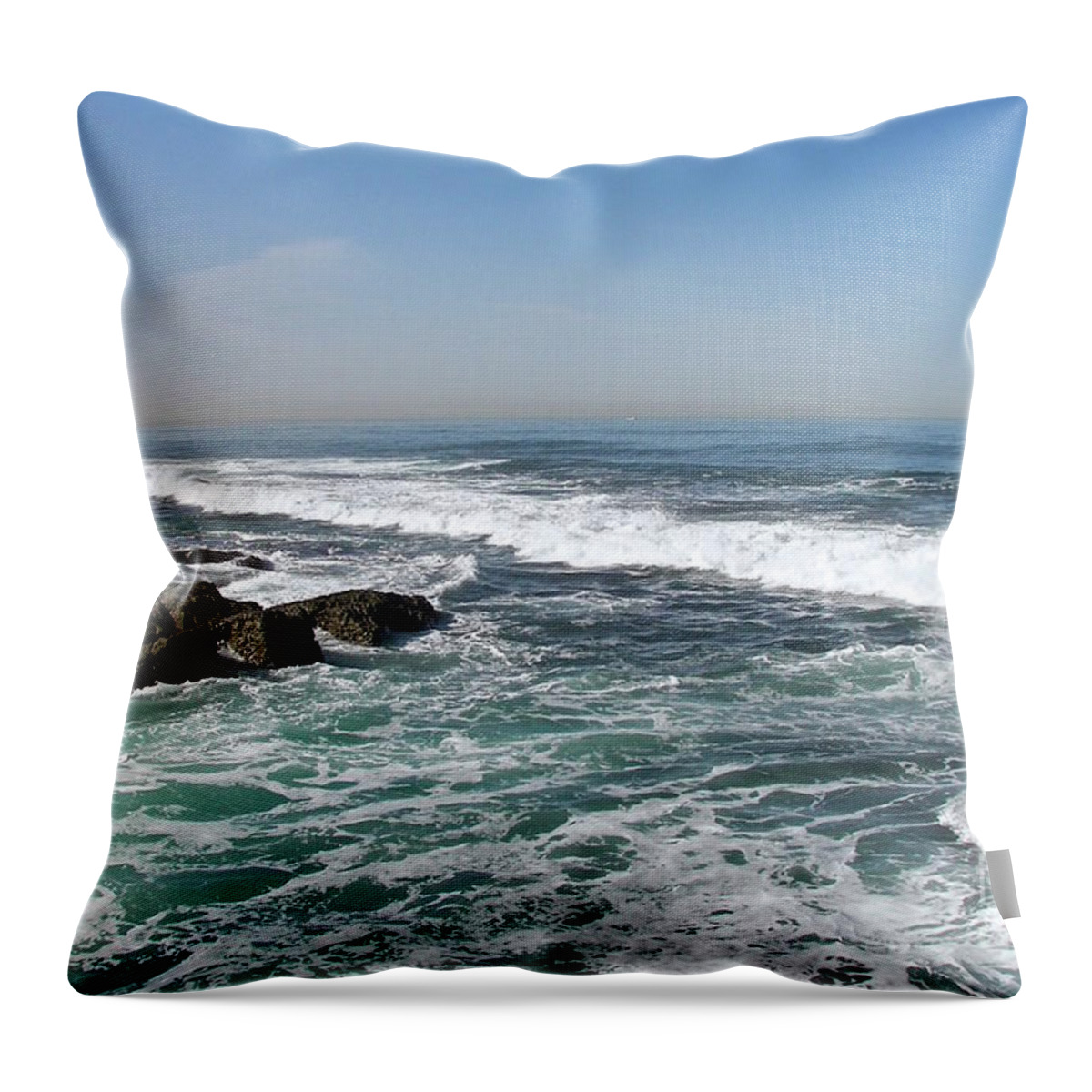 Seascape Throw Pillow featuring the photograph Colors of the Sea by Carol Bradley