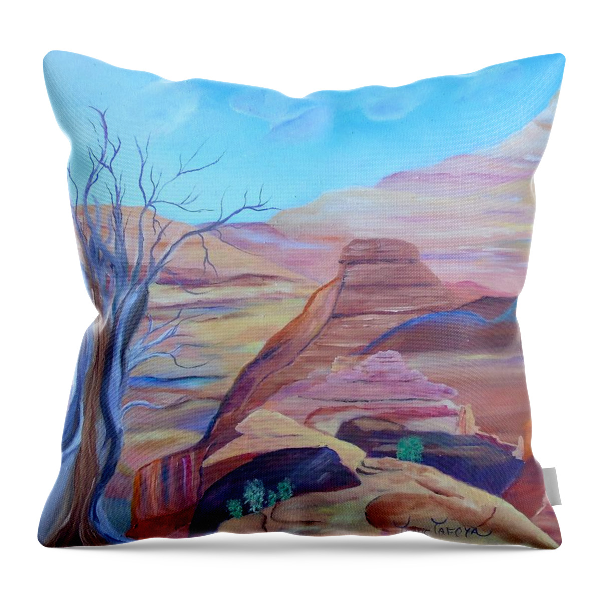 Southwest Throw Pillow featuring the painting Colors of the Southwest by Janis Tafoya