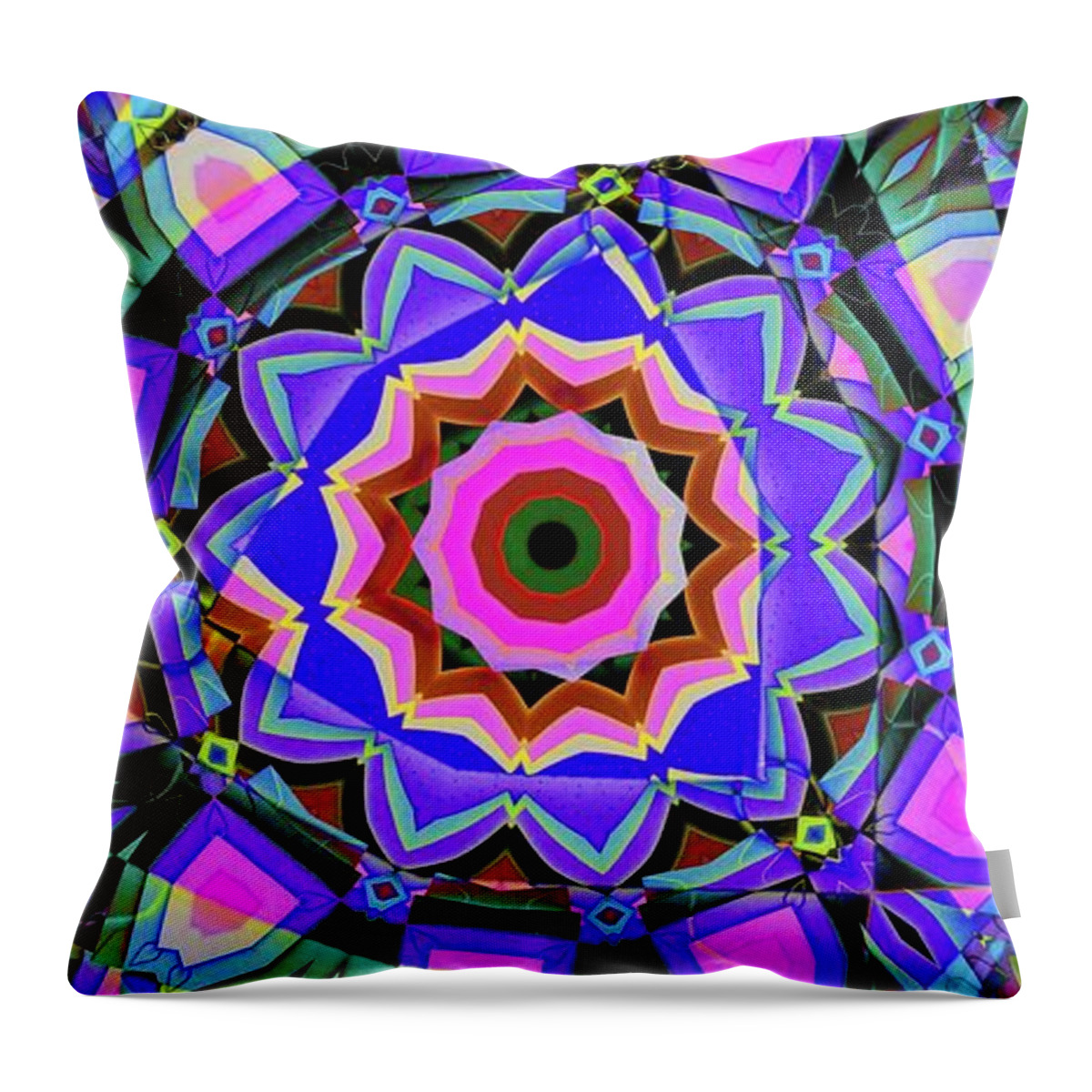 Abstract Throw Pillow featuring the digital art Colors O're Laid by Ron Bissett