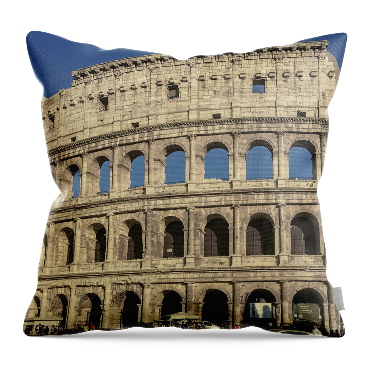 Coliseum Throw Pillow featuring the photograph Colosseum by Joseph Yarbrough