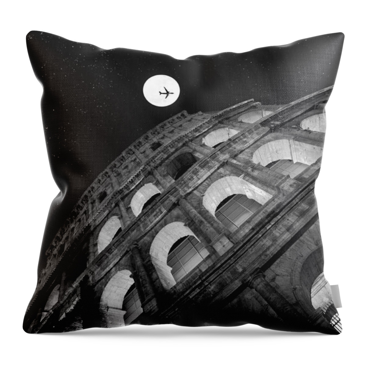 Colosseo Throw Pillow featuring the photograph Colosseum Panorama by Stefano Senise