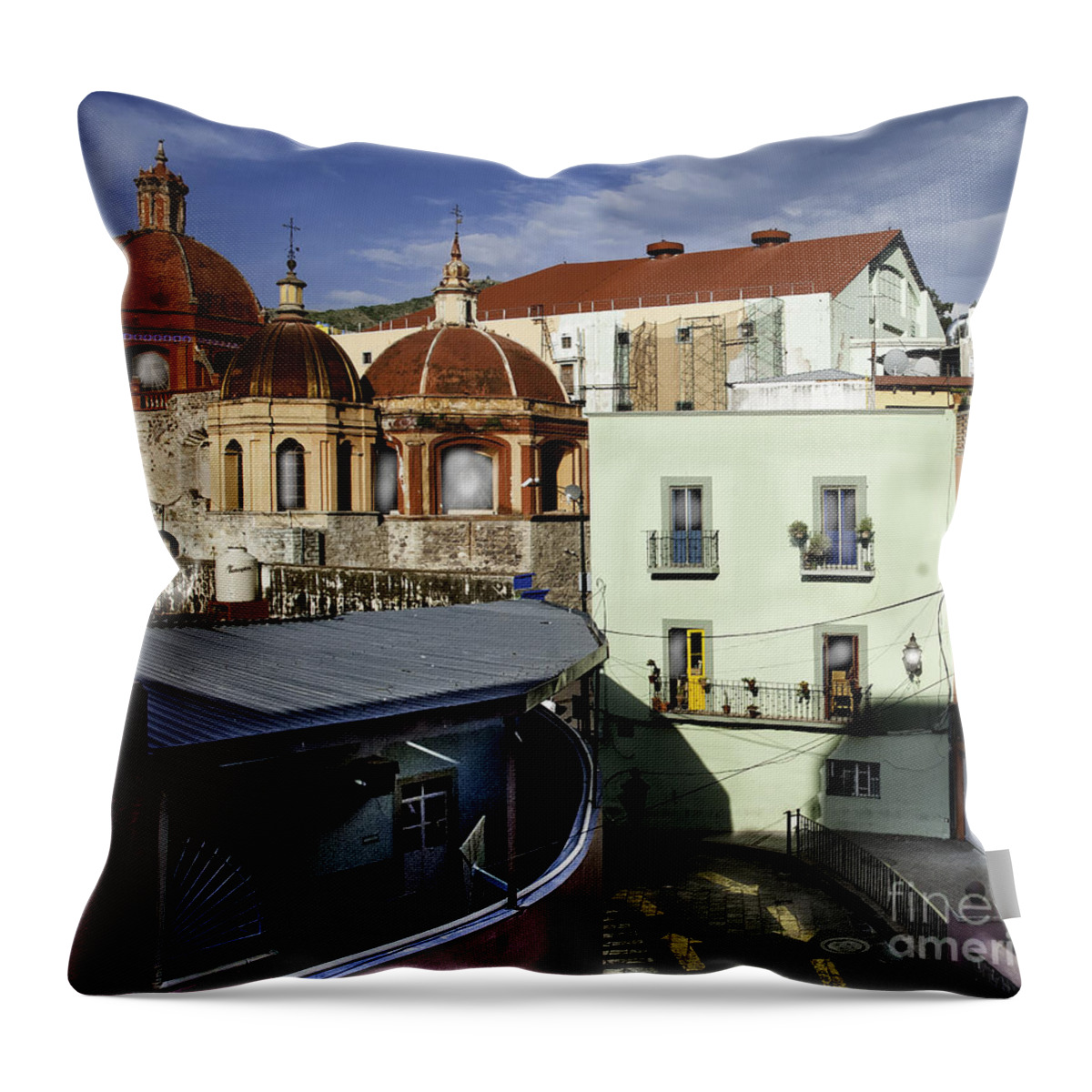 Guanajuato Throw Pillow featuring the photograph Colour of the Streets by Barry Weiss