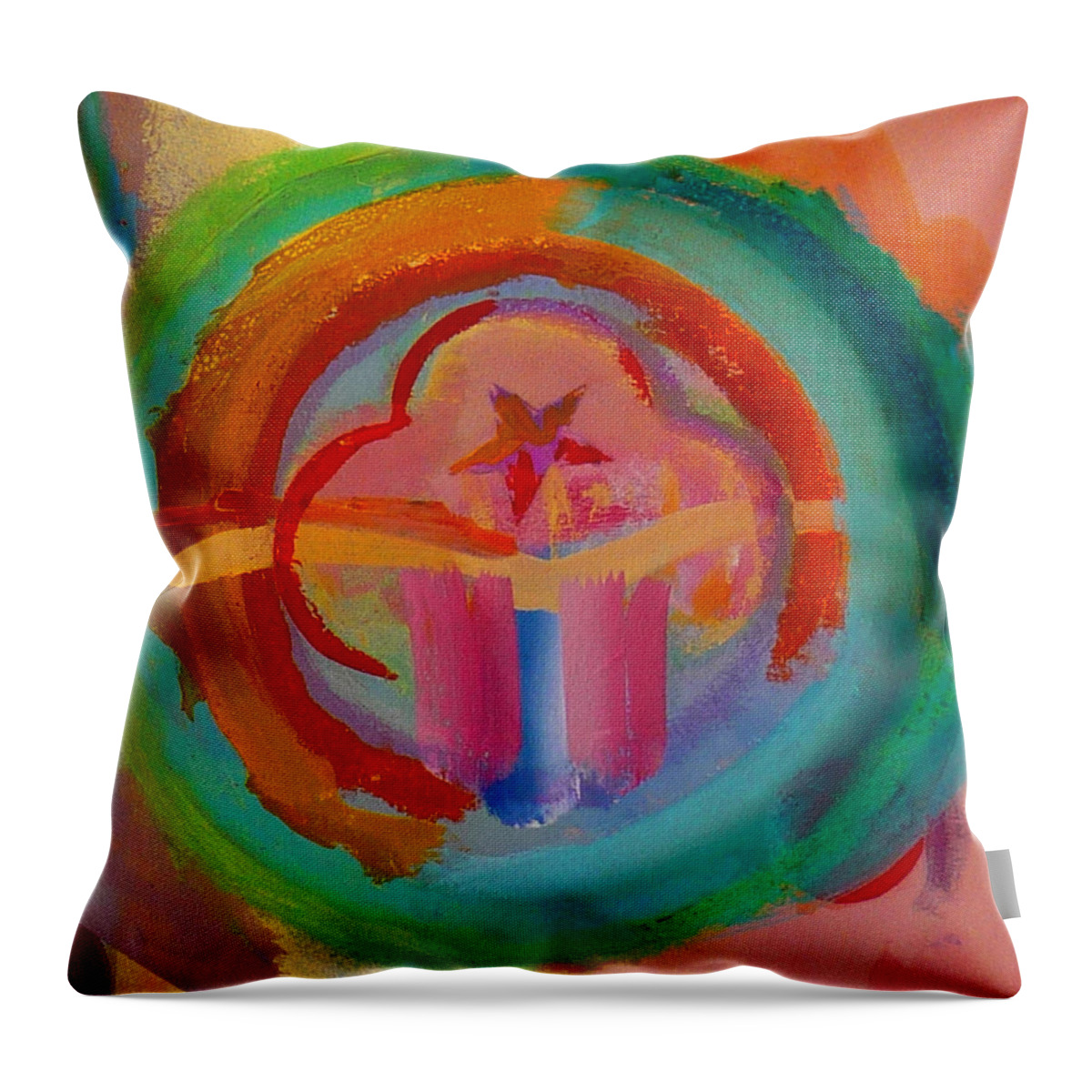 Logo Throw Pillow featuring the painting Colour States by Charles Stuart