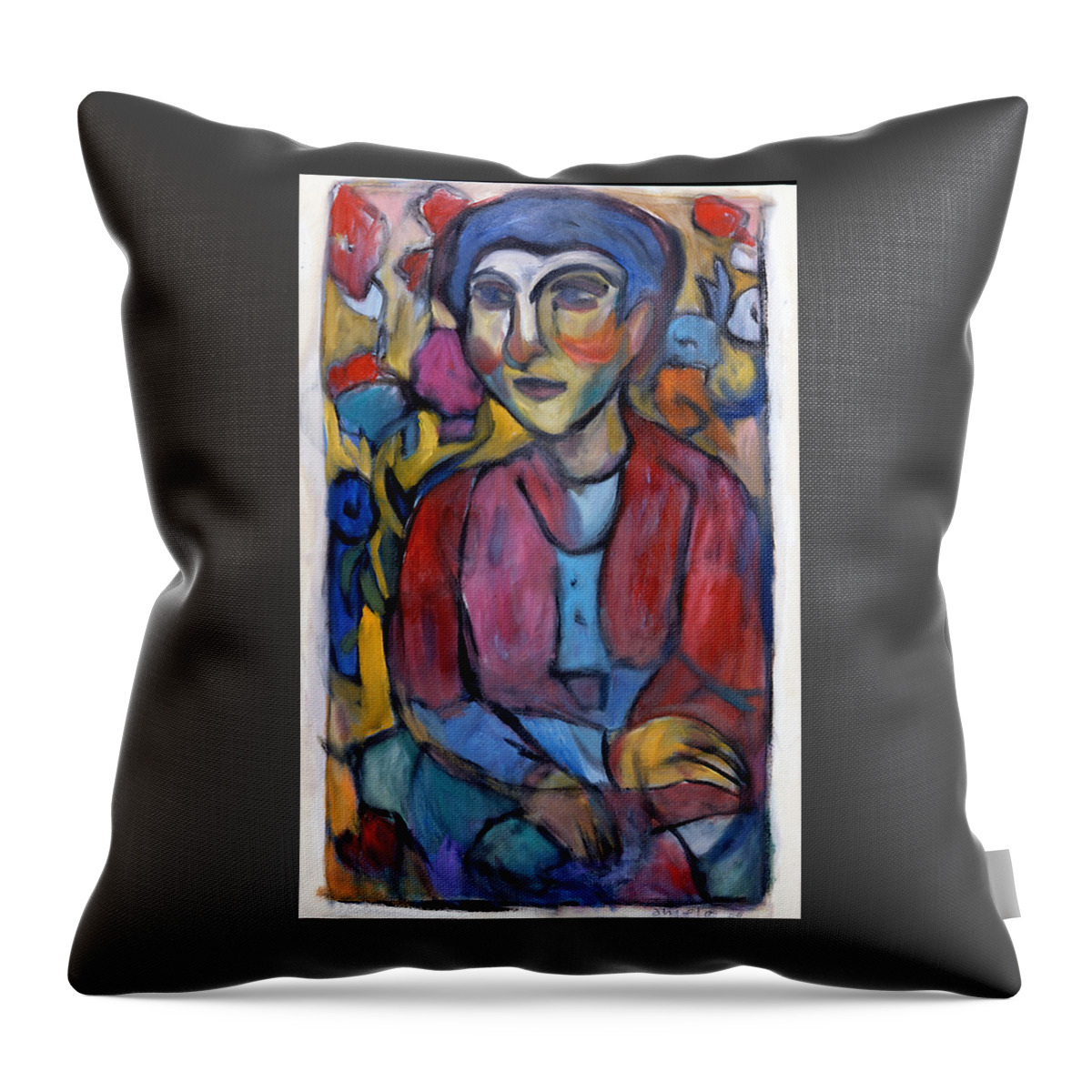 Garden Throw Pillow featuring the painting Colourful Contemple by Mykul Anjelo