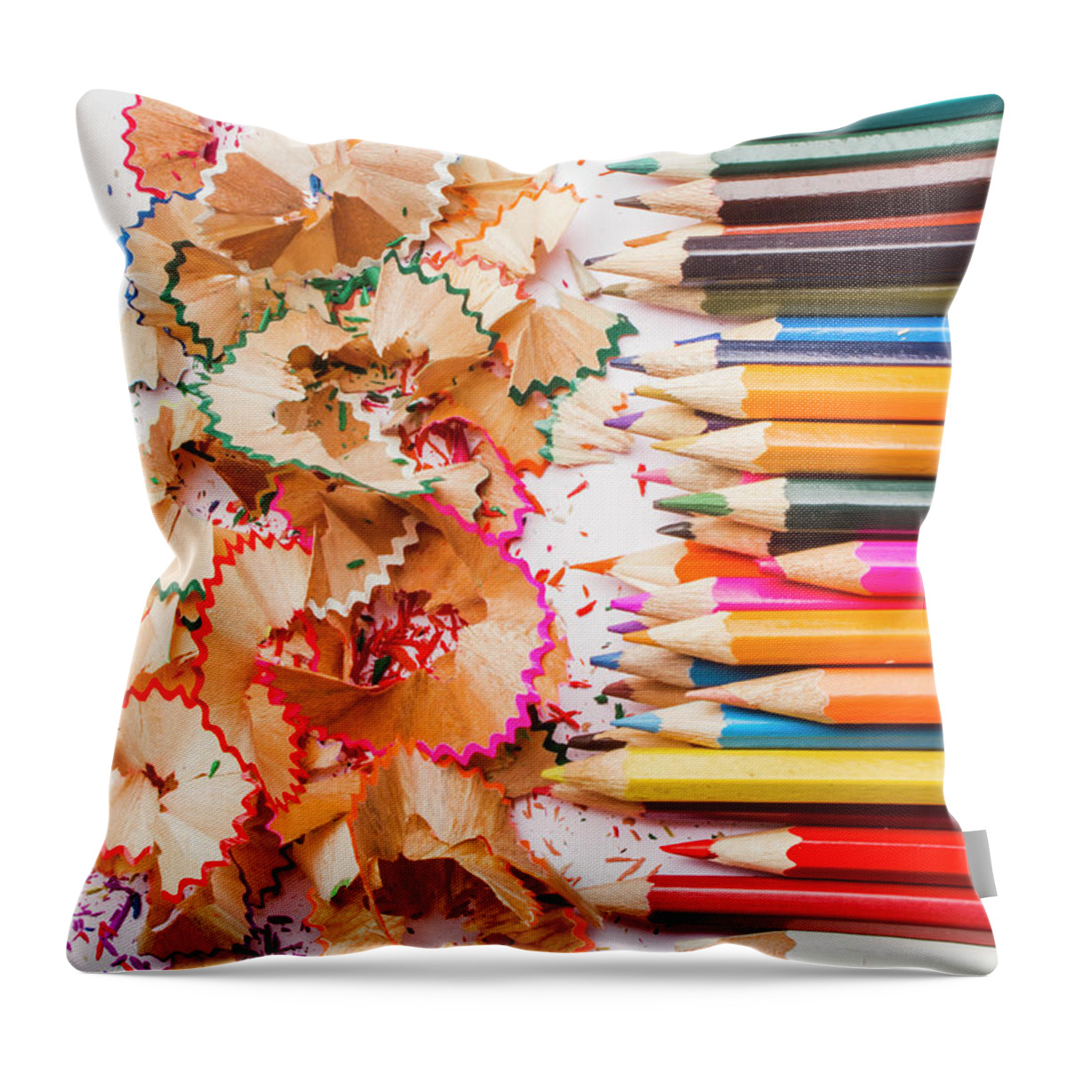 Pencil Throw Pillow featuring the photograph Colourful leftovers by Jorgo Photography