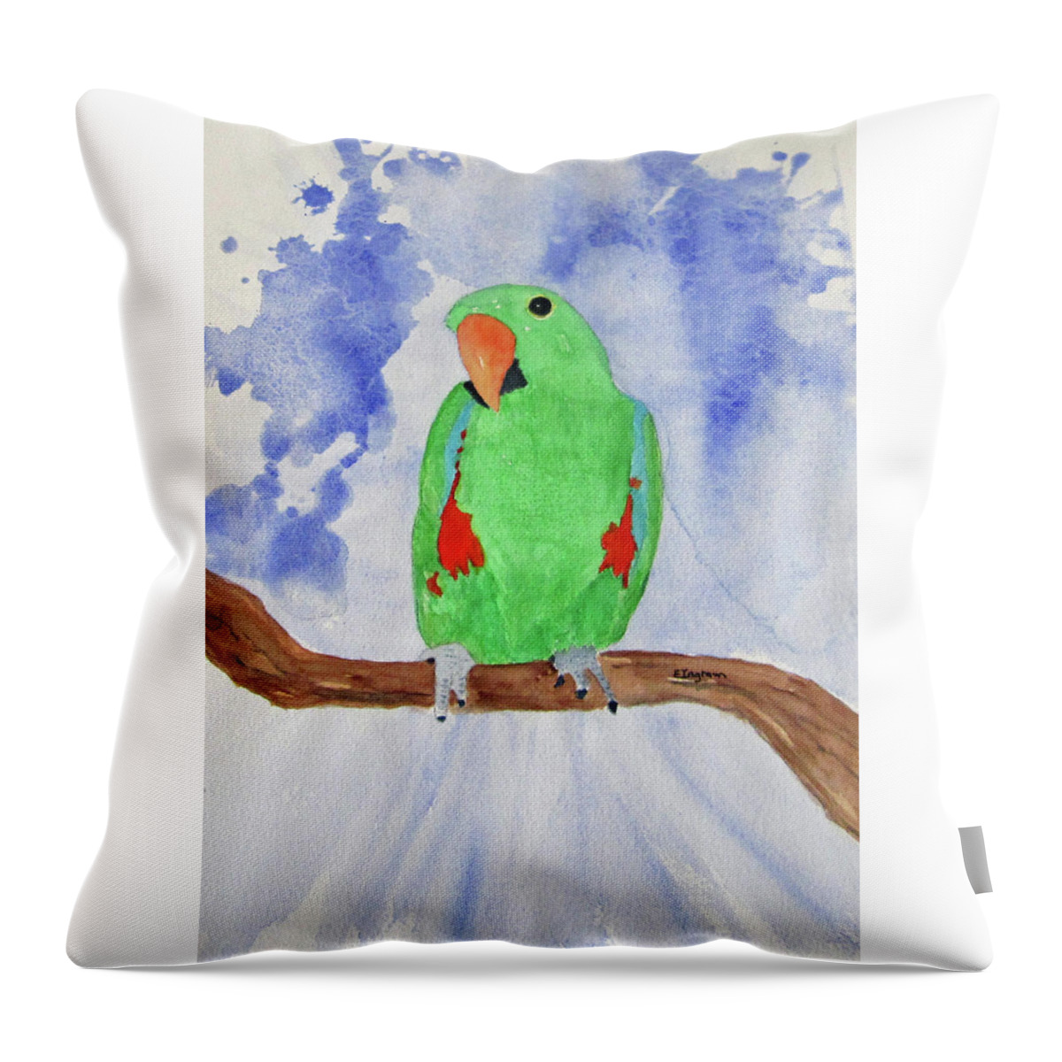 Bird Parrot Throw Pillow featuring the painting Female Parrot by Elvira Ingram