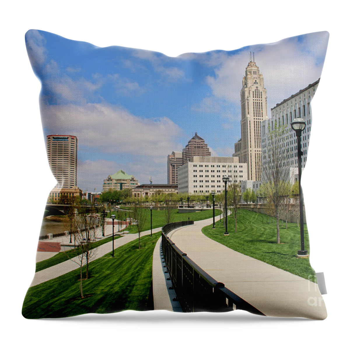 Jack Schultz Photography Throw Pillow featuring the photograph Columbus Riverfront 4317 by Jack Schultz