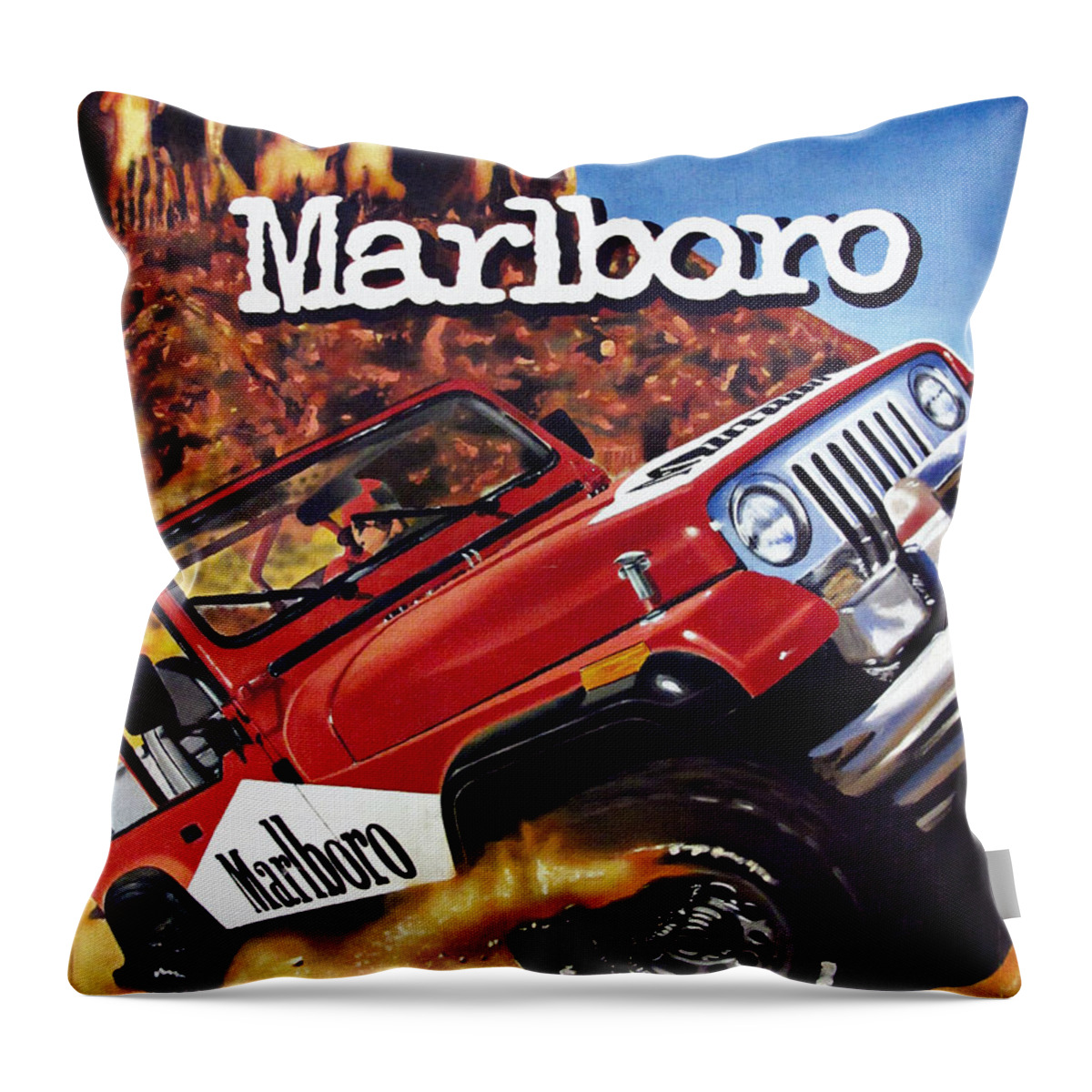 Marlboro Throw Pillow featuring the painting Come to Marlboro Country by Daliana Pacuraru