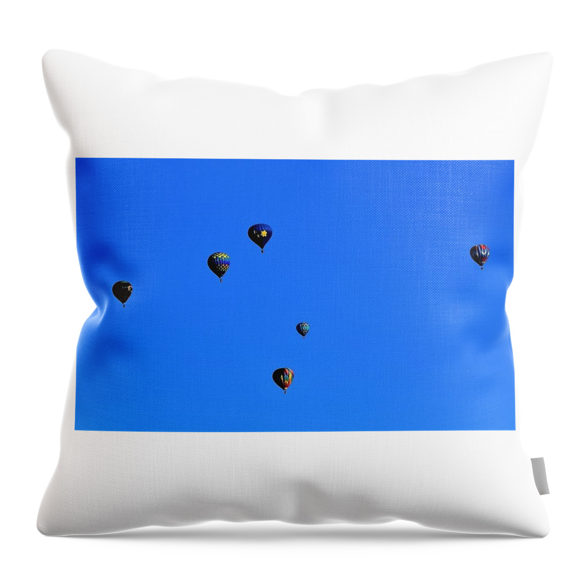 Hot Air Balloons Throw Pillow featuring the photograph Come Together by John Glass
