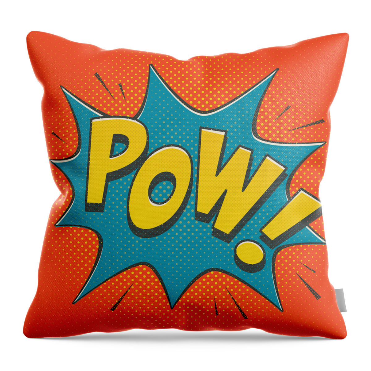 Comic Throw Pillow featuring the digital art Comic Pow by Mitch Frey