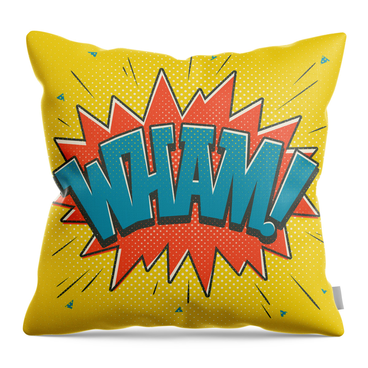 Comic Throw Pillow featuring the digital art Comic Wham by Mitch Frey