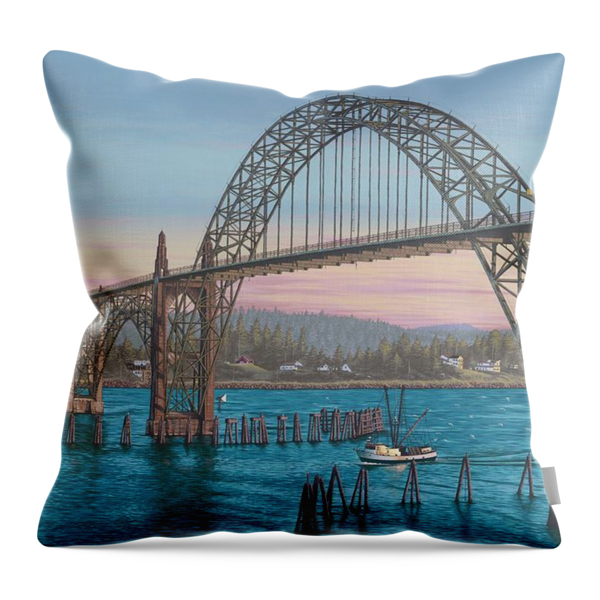 Oregon Throw Pillow featuring the painting Coming Home by Andrew Palmer