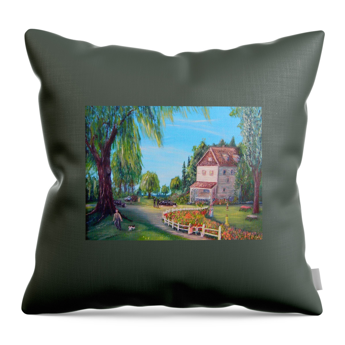 Landscape Throw Pillow featuring the painting Coming Home by Daniel W Green