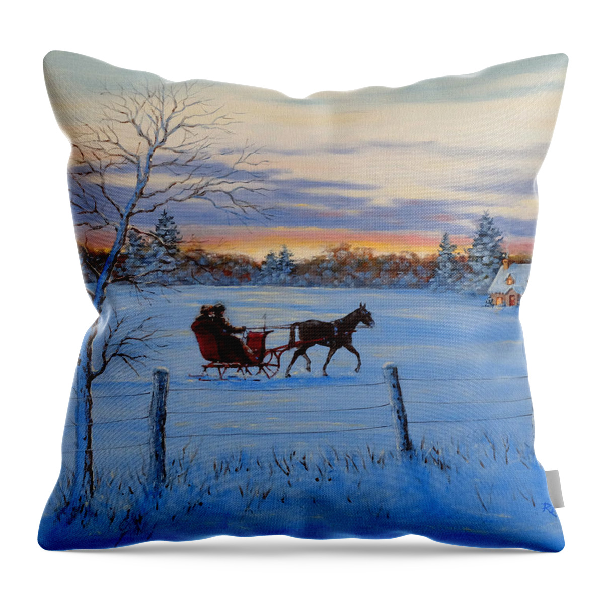 Horse Throw Pillow featuring the painting Coming Home by Richard De Wolfe