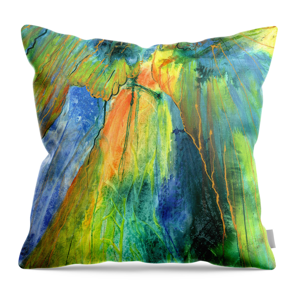 Acrylic Ink Throw Pillow featuring the painting Coming Lord by Nancy Cupp