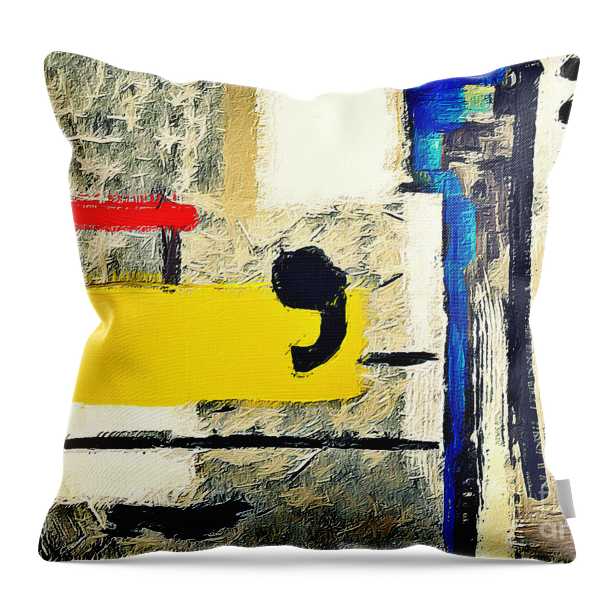 Abstract Throw Pillow featuring the digital art Comma II by Binka Kirova