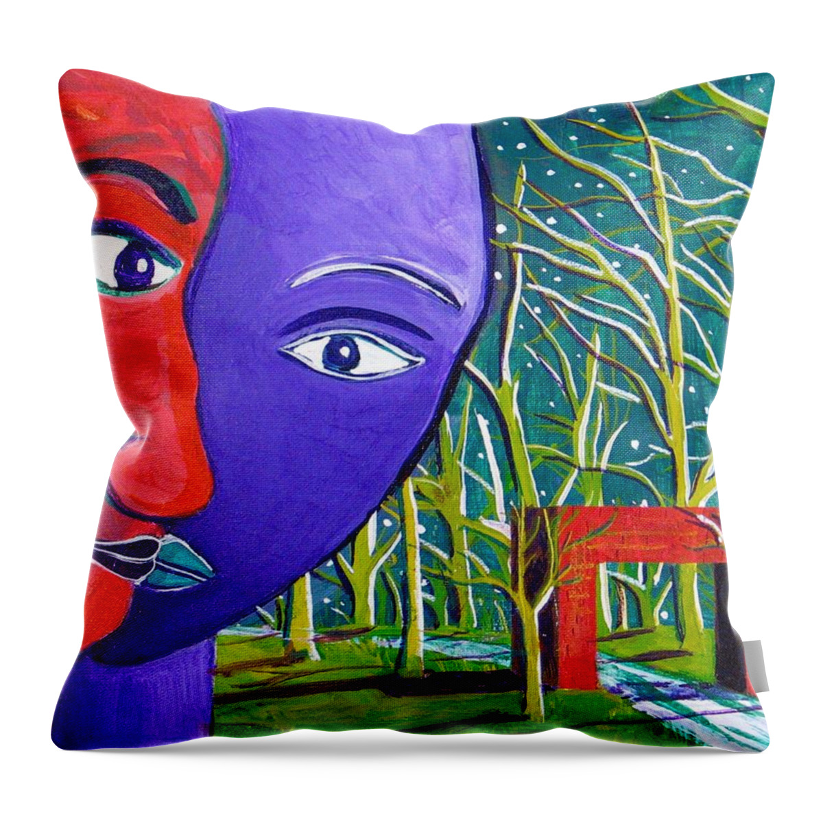 Partners Throw Pillow featuring the painting Commitment by Rollin Kocsis