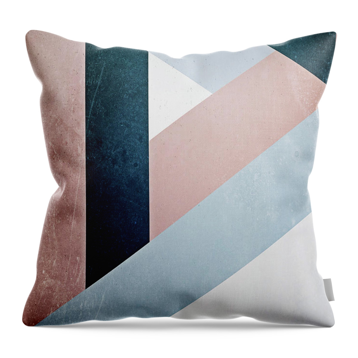 Complex Throw Pillow featuring the mixed media Complex Triangle by Emanuela Carratoni