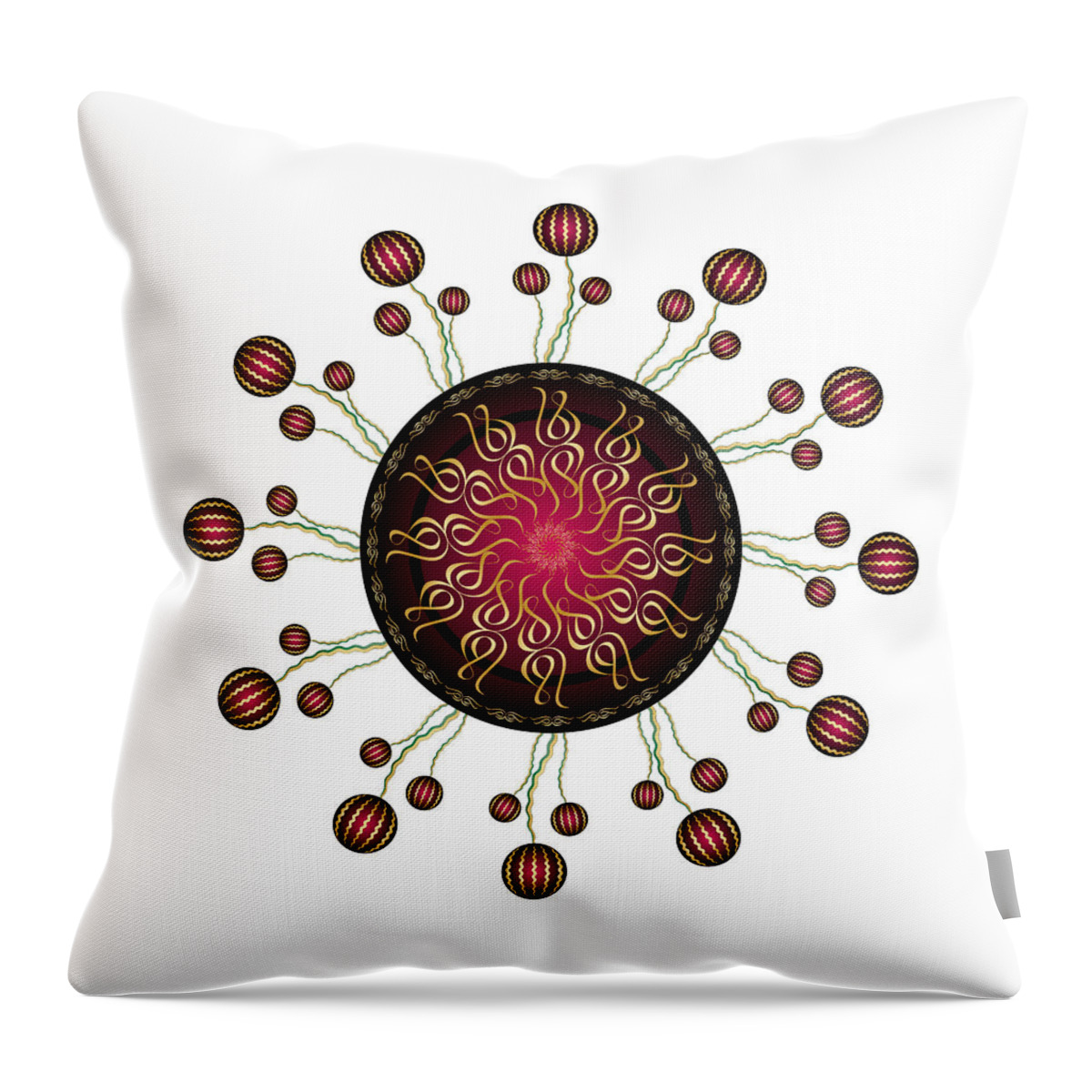 Mandala Throw Pillow featuring the digital art Complexical No 2219 by Alan Bennington