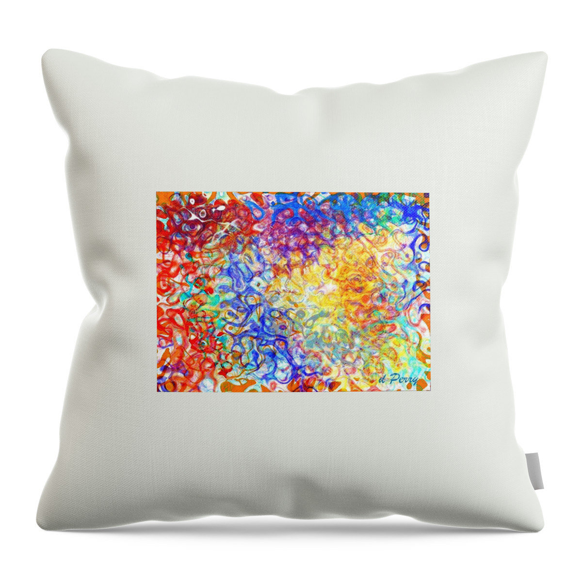 Abstract Art Throw Pillow featuring the digital art Complexities 5 by D Perry