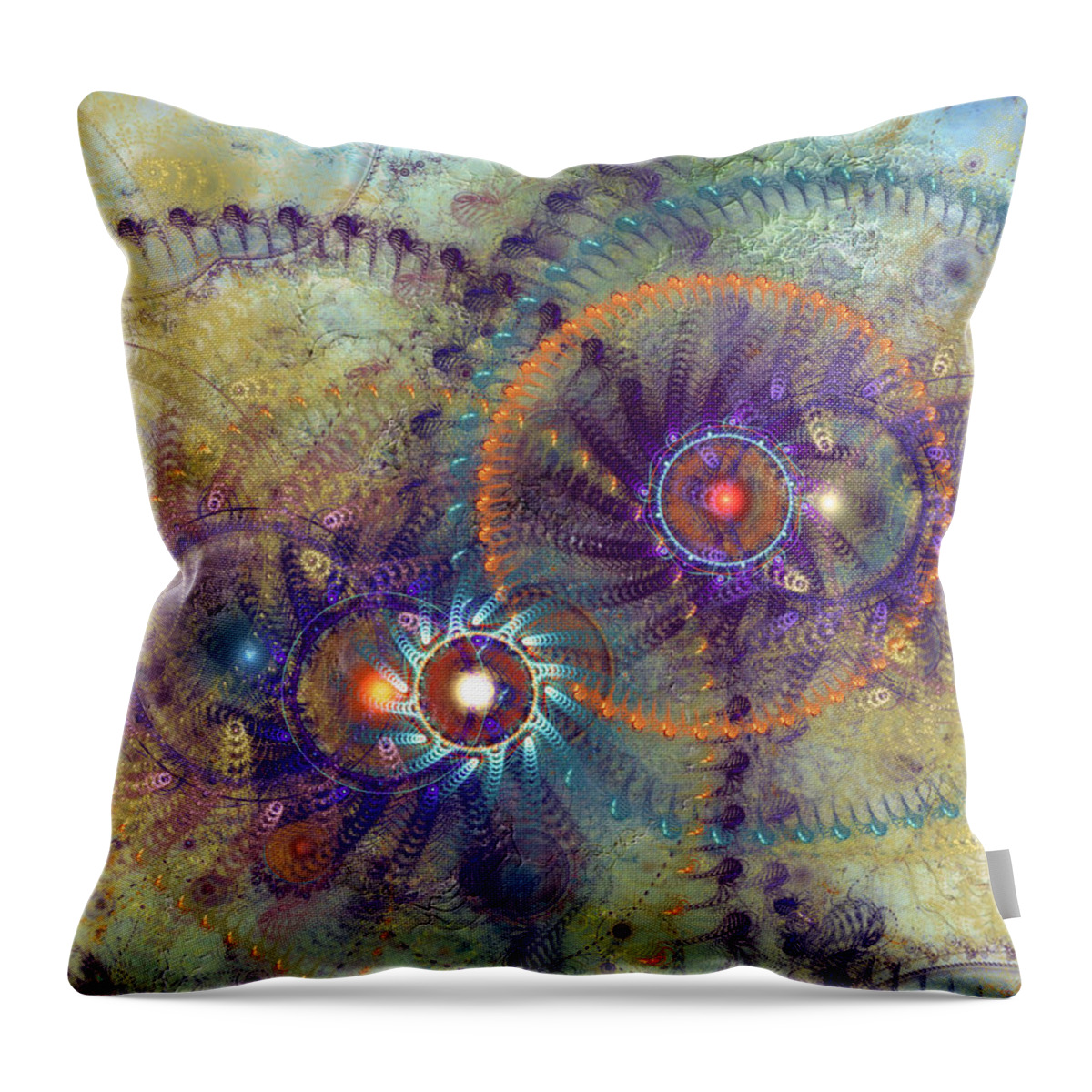 Abstract Throw Pillow featuring the digital art Complexity Is Worrisome by Casey Kotas