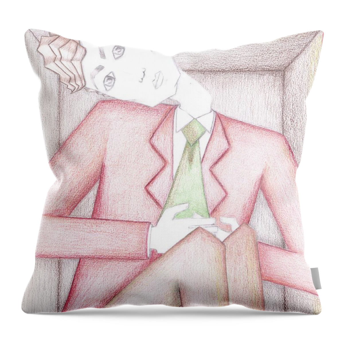 Portrait Throw Pillow featuring the drawing Confined by Megan Stone