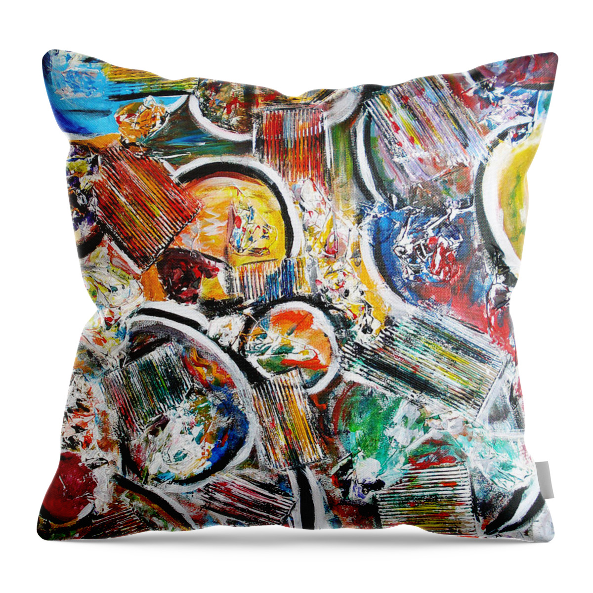 Acrylic Painting Throw Pillow featuring the painting Connection by Yael VanGruber