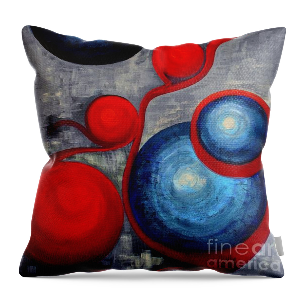 Abstract Throw Pillow featuring the painting Connections by Holly Carmichael
