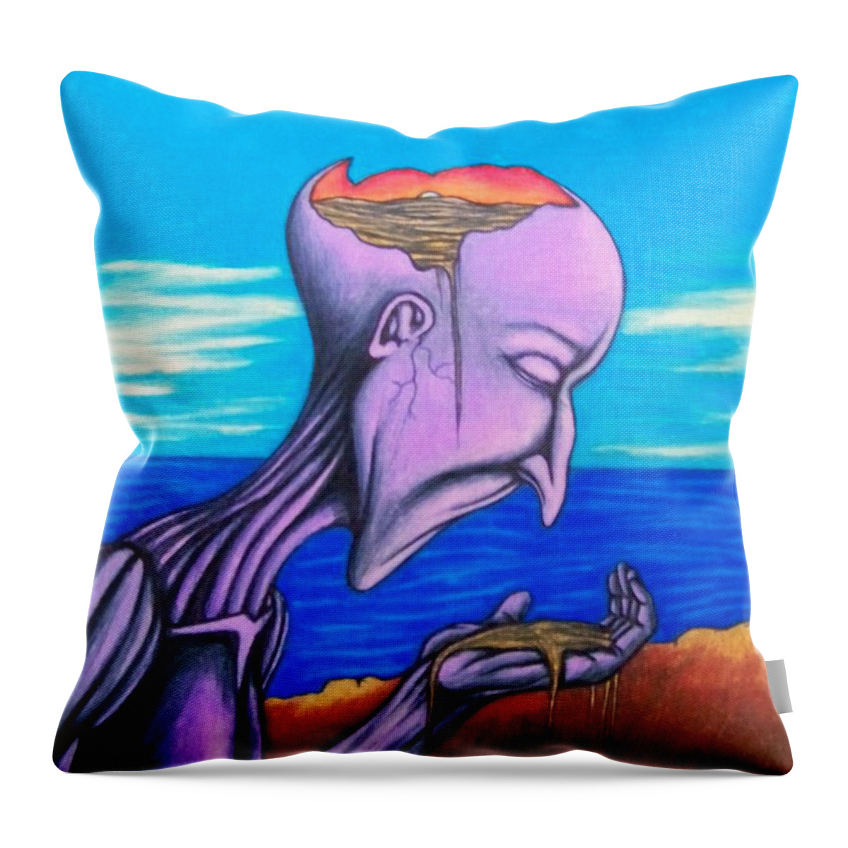 Michael Throw Pillow featuring the drawing Conscious Thought by Michael TMAD Finney