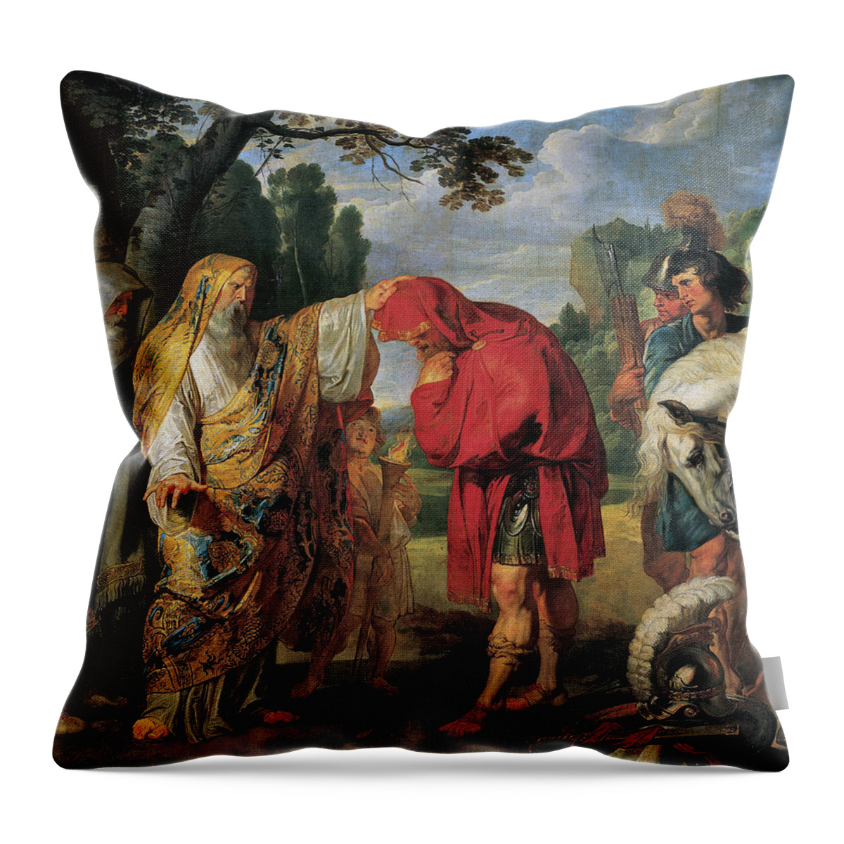 Peter Paul Rubens Throw Pillow featuring the painting Consecration of Decius Mus by Peter Paul Rubens