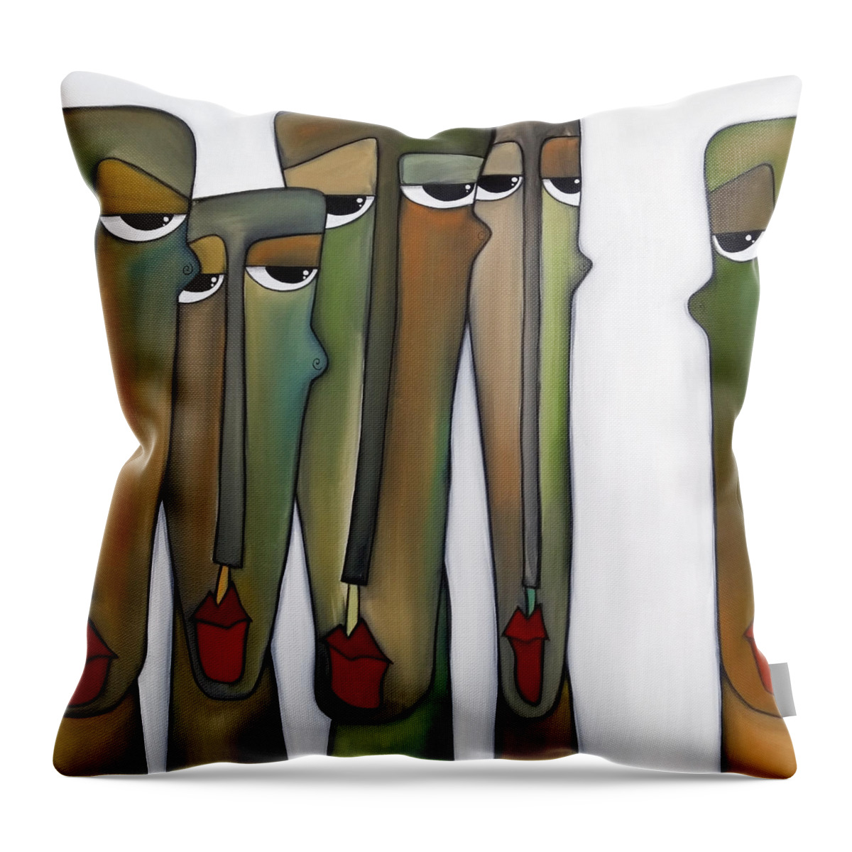 Fidostudio Throw Pillow featuring the painting Constituents by Tom Fedro