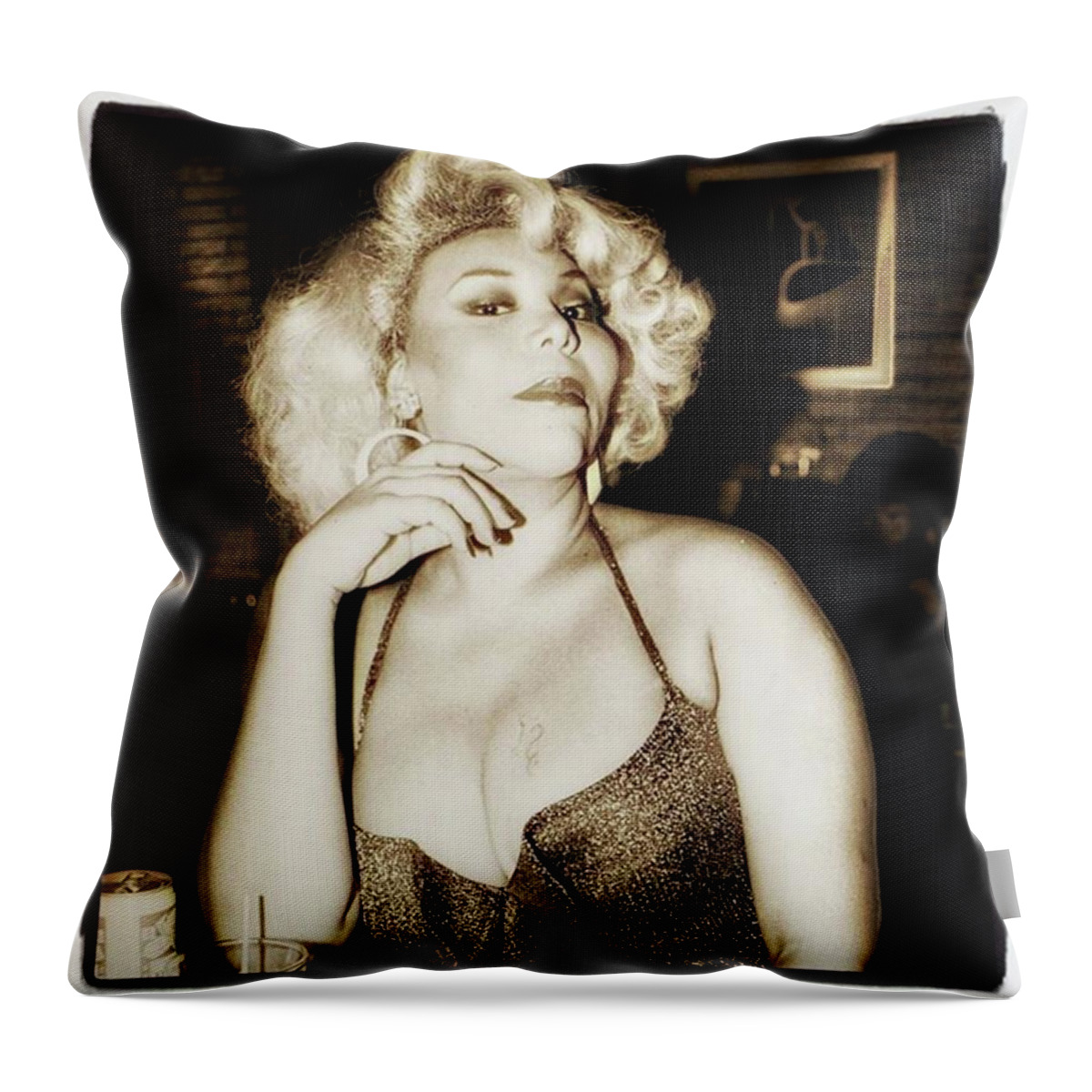 Gaydocumentary Throw Pillow featuring the photograph Consuela Del Rio. Drag Mother At The by Mr Photojimsf