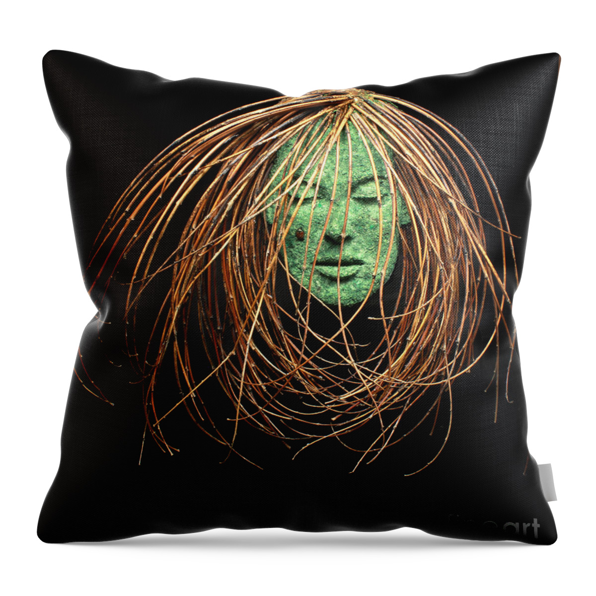 Woman Throw Pillow featuring the mixed media Contemplate by Adam Long
