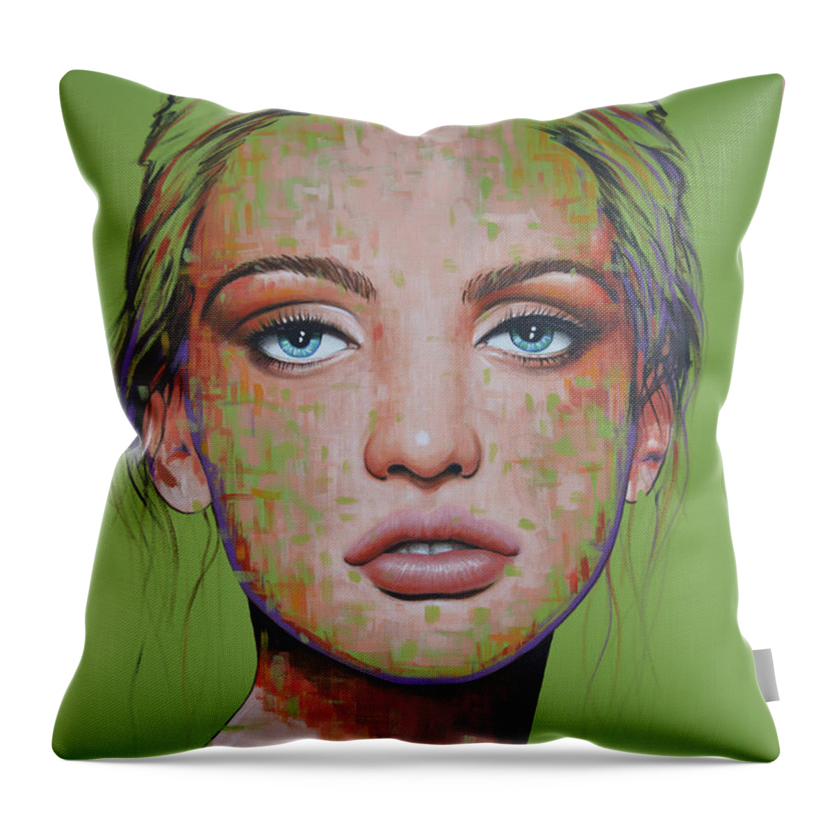 Portrait Throw Pillow featuring the painting Contemplation by Amy Giacomelli