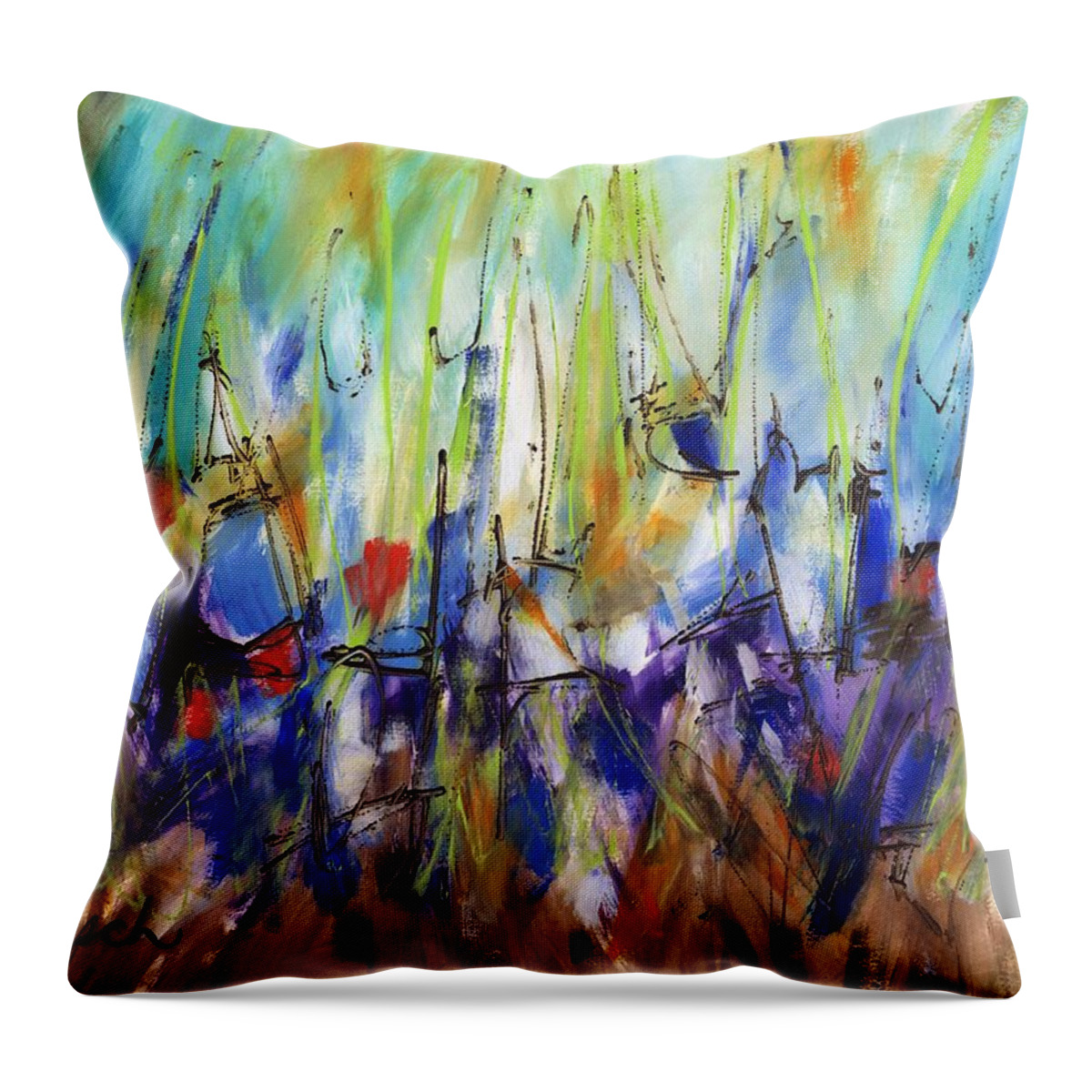 Abstract Throw Pillow featuring the painting Contemporary Art Twenty-Six by Lynne Taetzsch