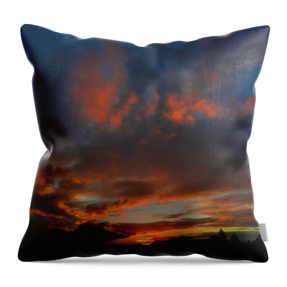 Sunset Throw Pillow featuring the photograph Contorted Sunset by Mark Blauhoefer