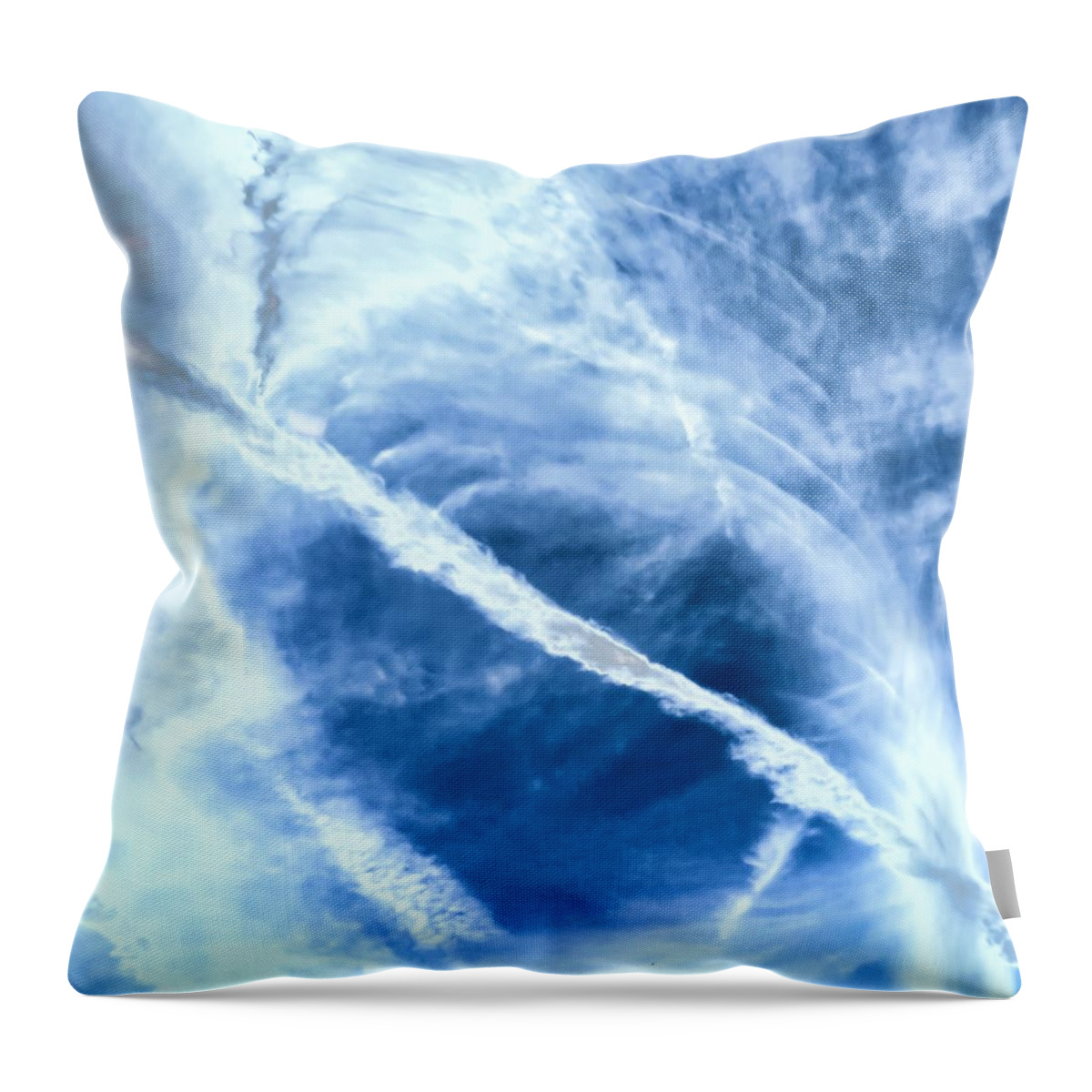 Arizona Throw Pillow featuring the photograph Contrail Concentricities by Judy Kennedy
