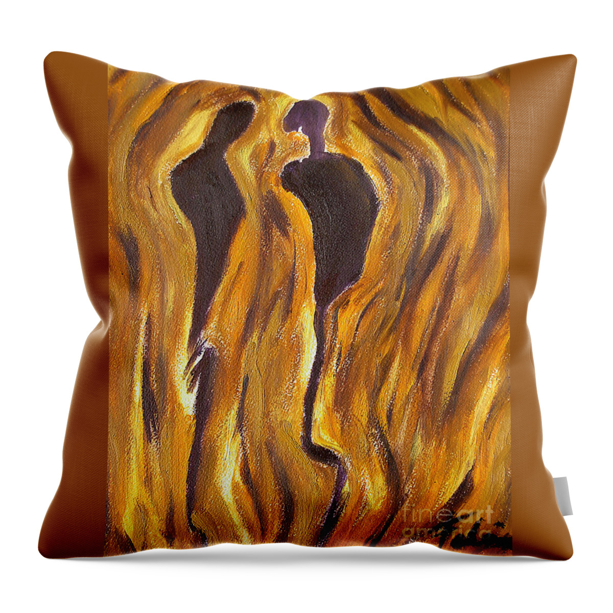 Conversation Throw Pillow featuring the painting Conversation by Will Felix