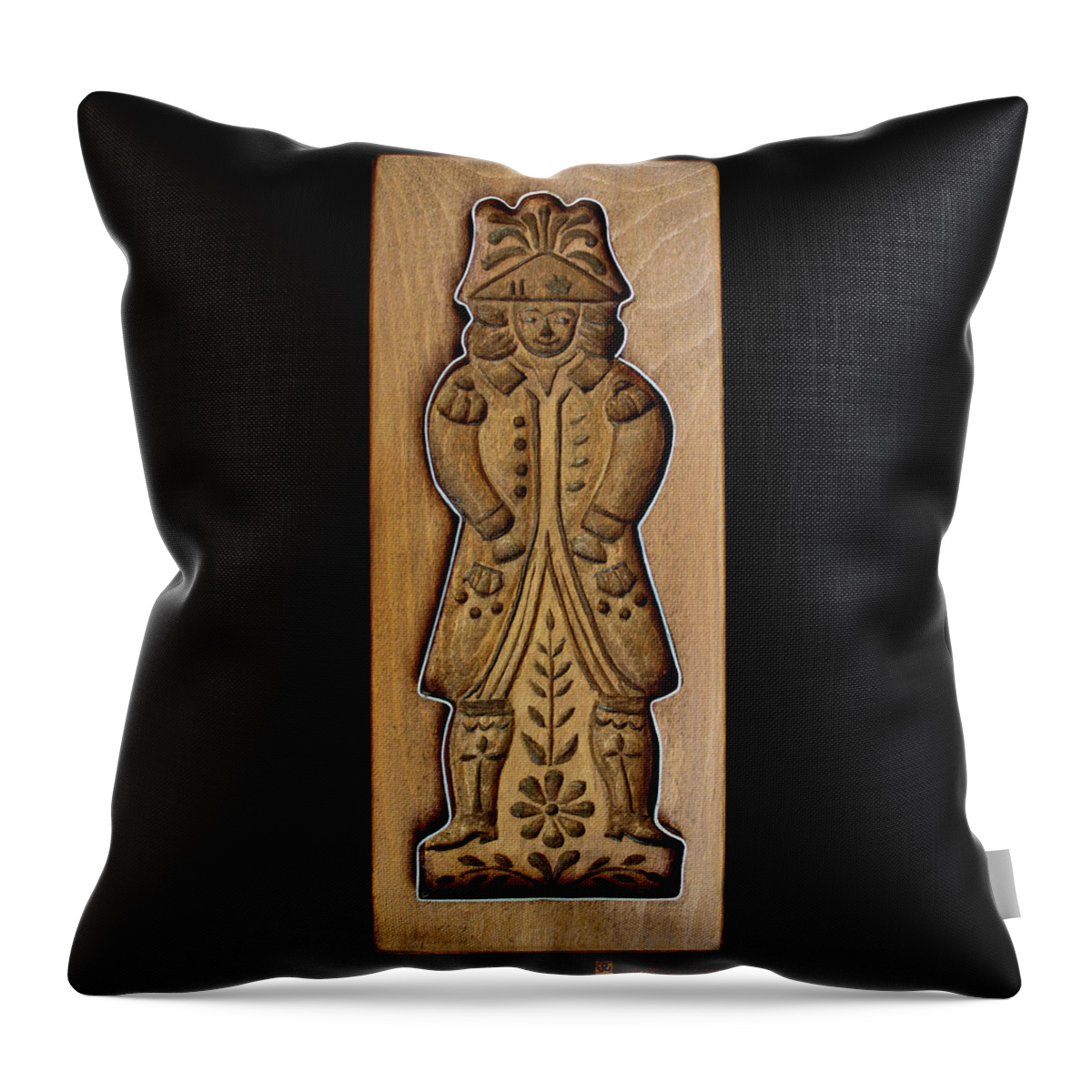 Wood Carving Throw Pillow featuring the photograph Cookie Mold 1 by Hanne Lore Koehler