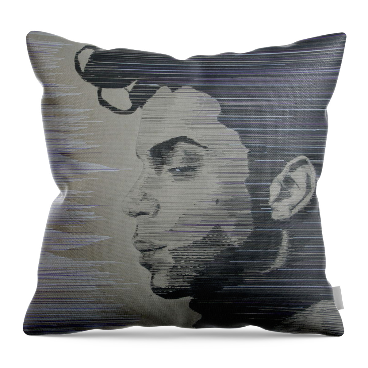 Pen Throw Pillow featuring the drawing Cool as Prince by Edmund Royster