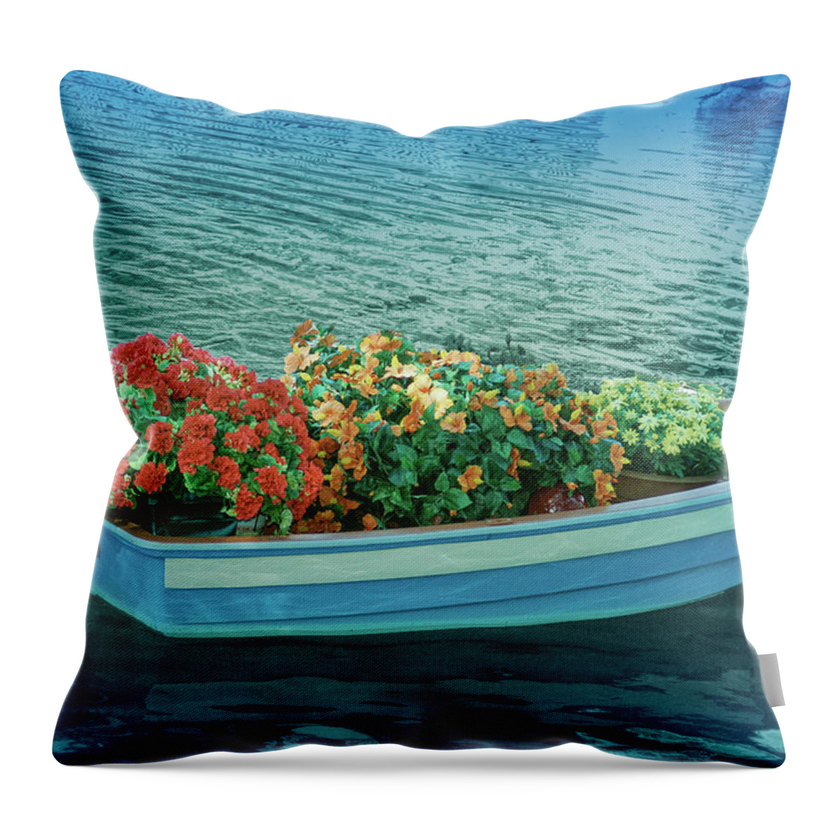 Boat Throw Pillow featuring the photograph Cool Blue Boat Parade by Aimee L Maher ALM GALLERY