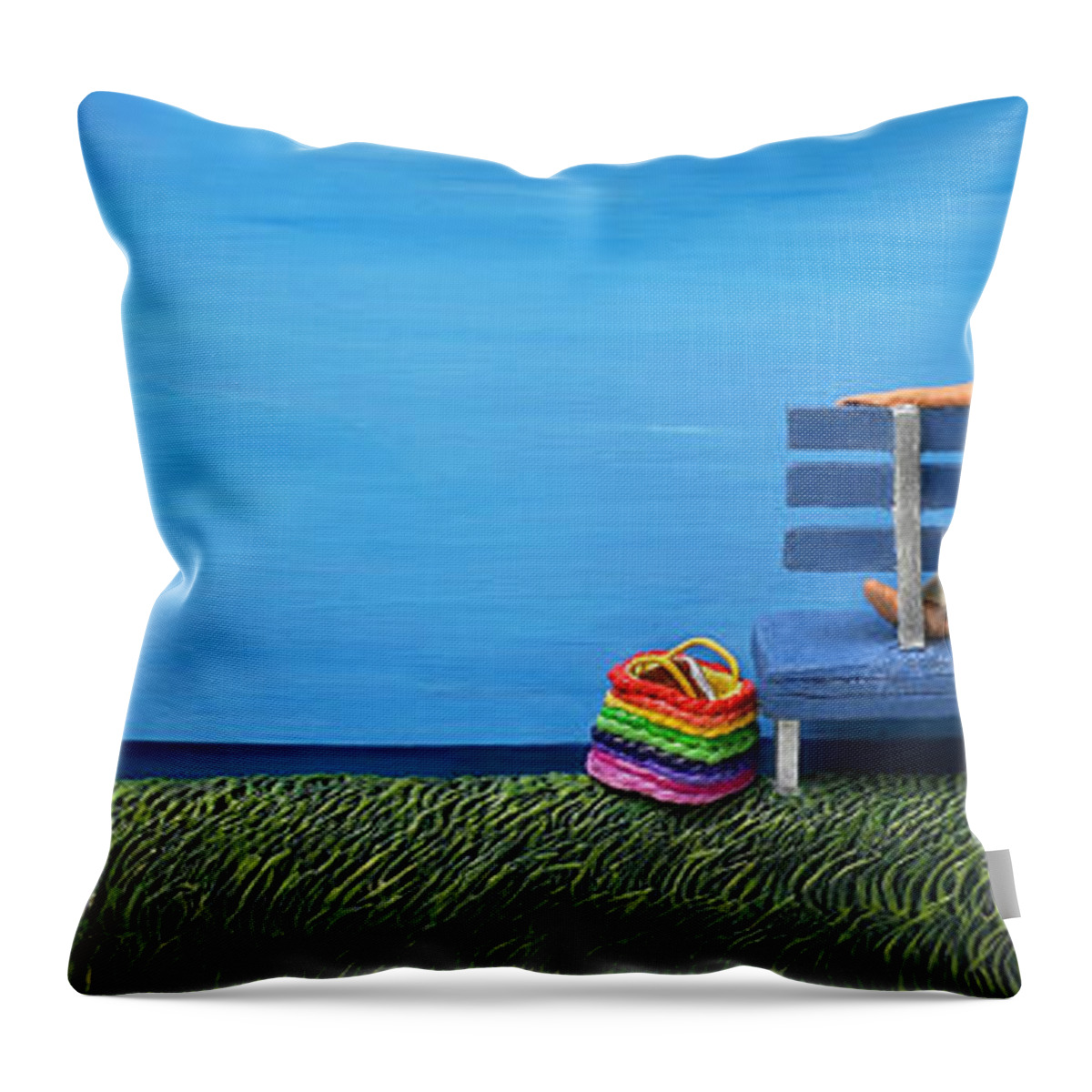 Girl Throw Pillow featuring the mixed media Cool Contemplation by Anne Klar