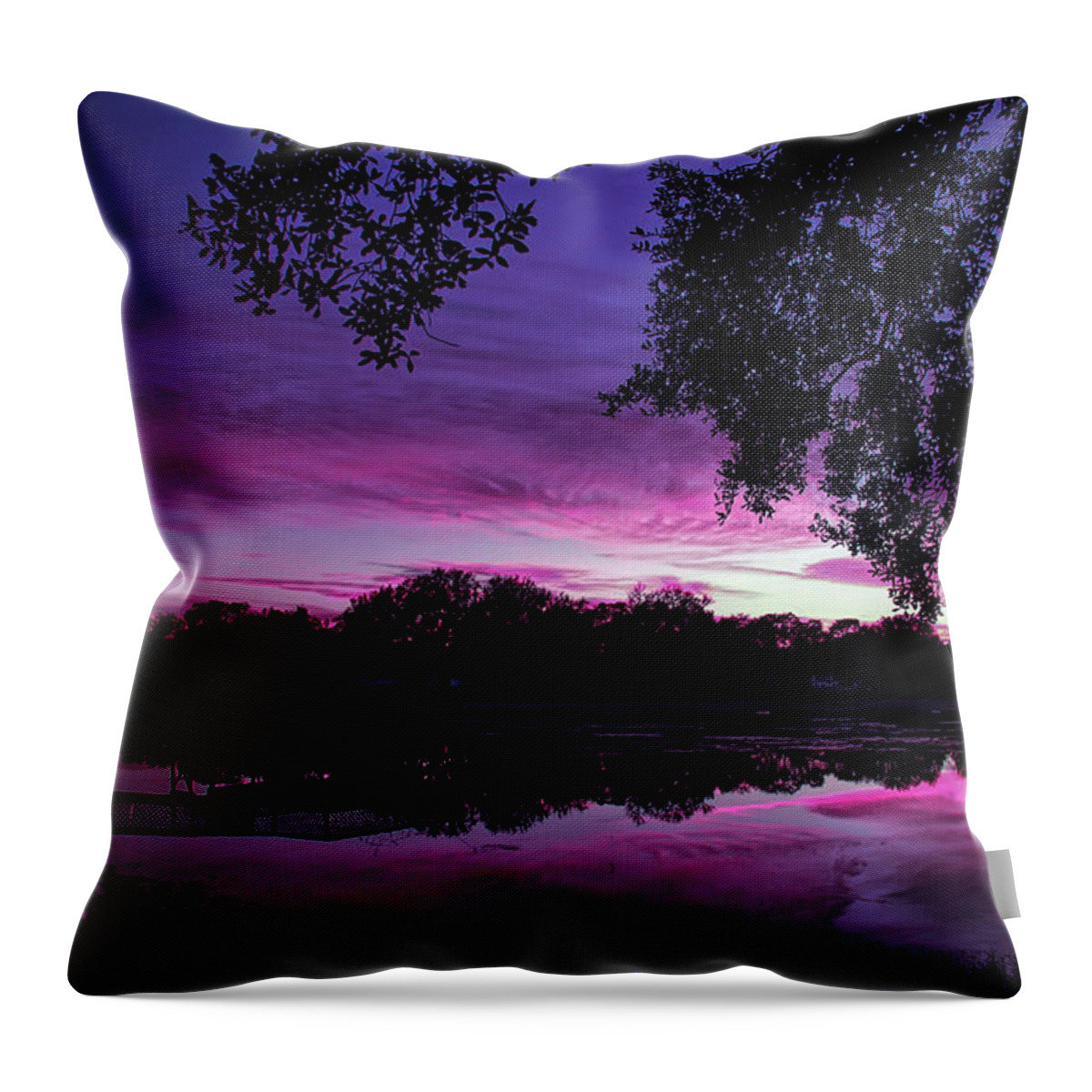 Sunset Throw Pillow featuring the photograph Cool Sunset Serenity Sunset by Aimee L Maher ALM GALLERY