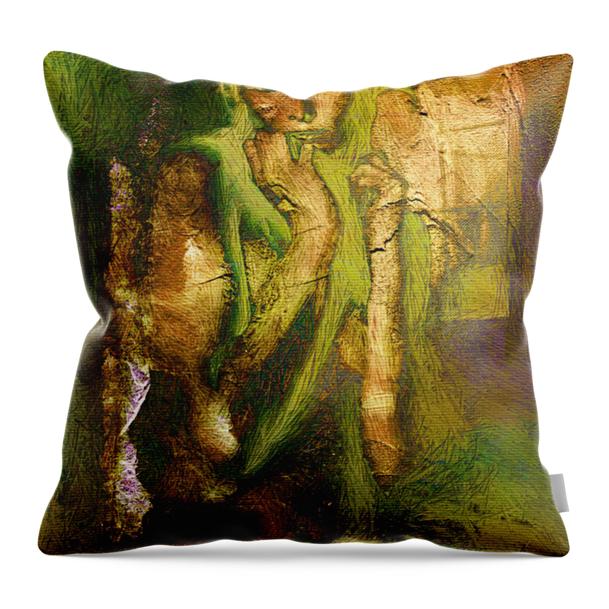 Copper Throw Pillow featuring the digital art Copper Hair by Andrea Barbieri